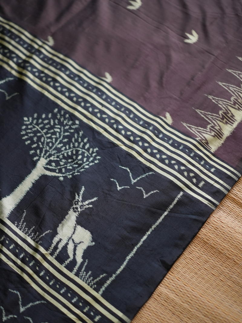 Harinaa Silk Ikat Handwoven Saree