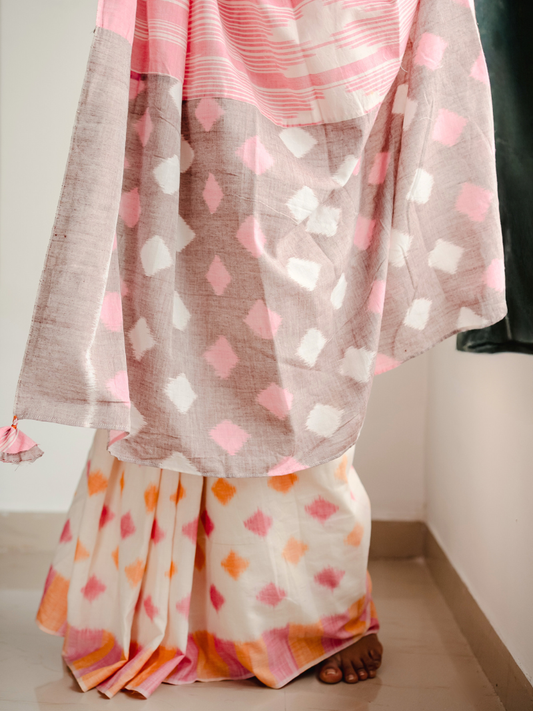 Misri Cotton Ikat Handwoven Saree