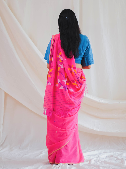Sajja Kusuma Mulmul Handwoven Saree