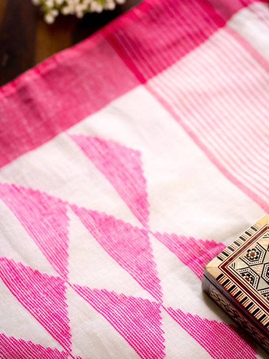 Mika Handwoven Linen Saree