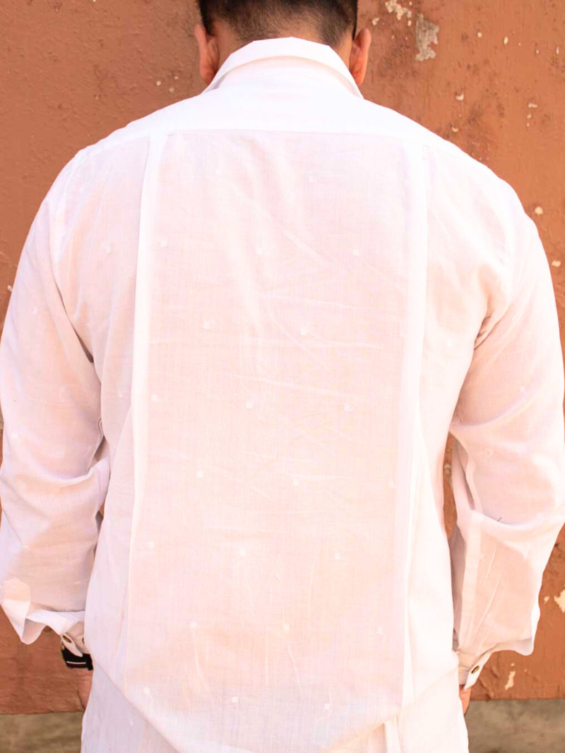Handwoven pleated White shirt