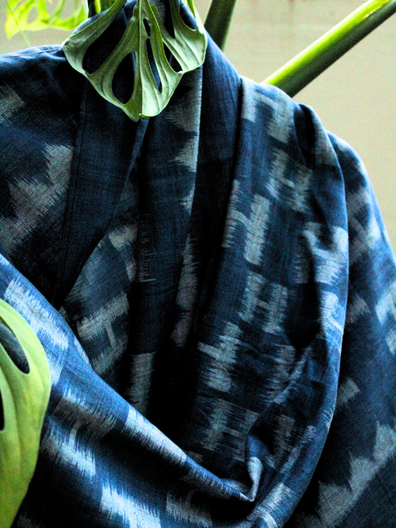 Indigo Handwoven Ikat Stole