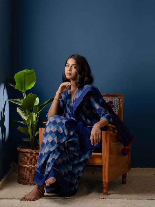 Urja Ikat Cotton Handwoven Saree