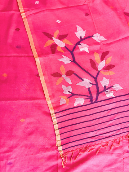 Sajja Kusuma Mulmul Handwoven Saree