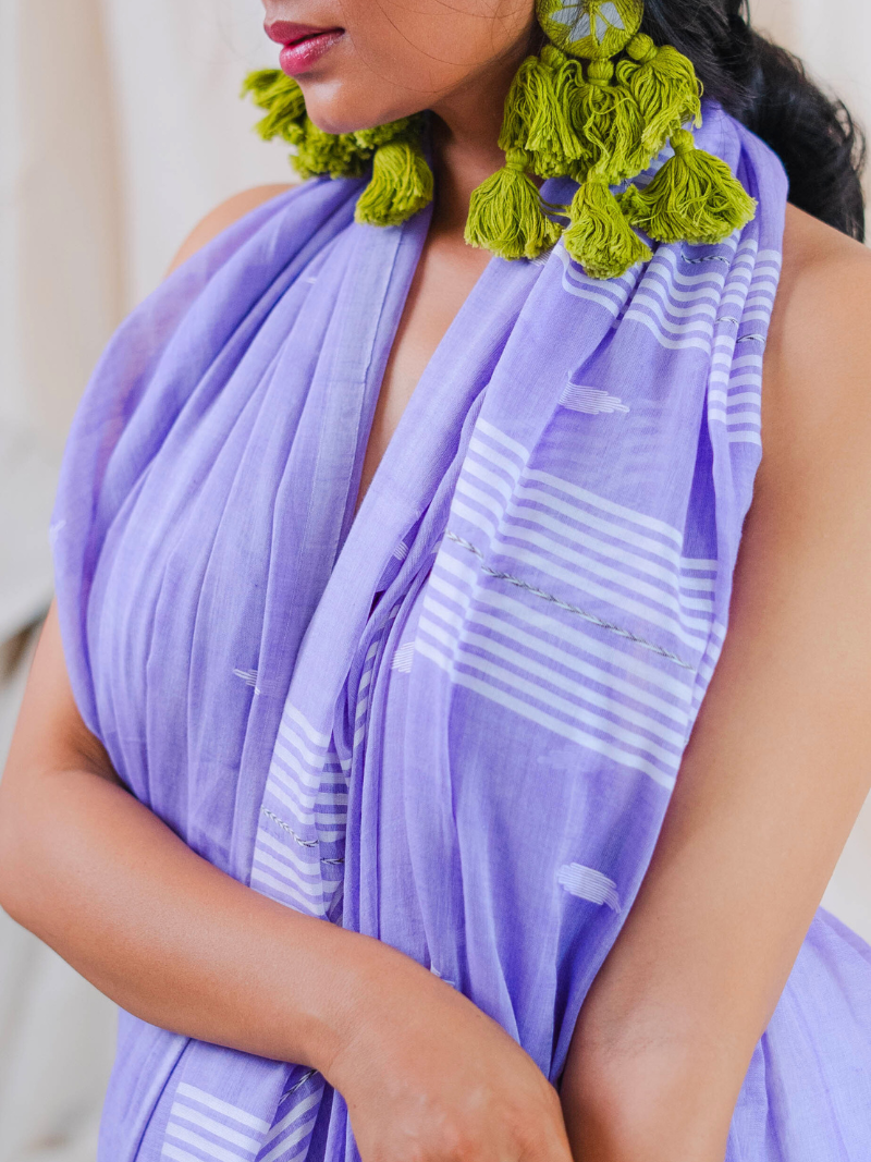 Jamuni Mulmul Handwoven Saree