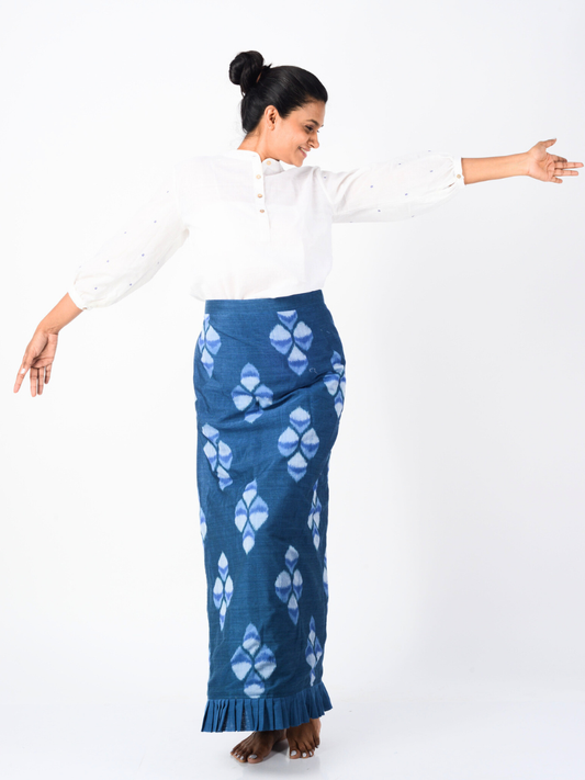 Ghia handwoven ikat reversible skirt