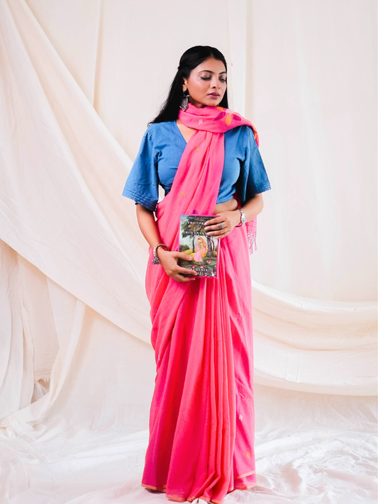 Sajja Kusuma Mulmul Handwoven Saree