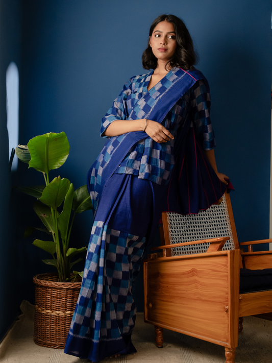 Urja Ikat Cotton Handwoven Saree