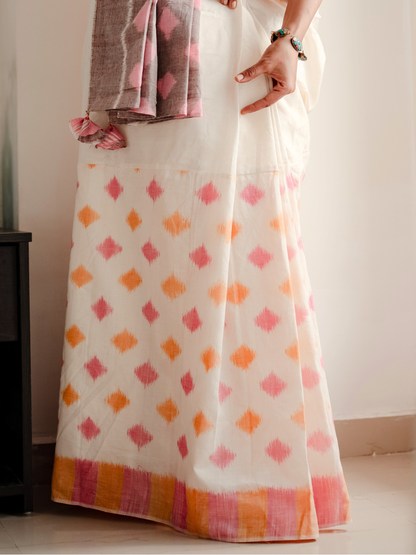 Misri Cotton Ikat Handwoven Saree