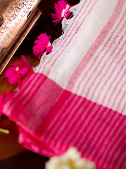 Mika Handwoven Linen Saree