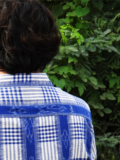Ikat checks cam collar Shirt
