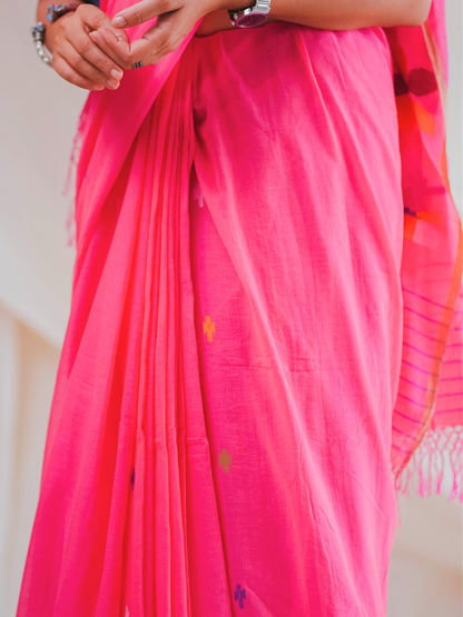 Sajja Kusuma Mulmul Handwoven Saree