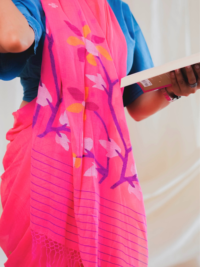 Sajja Kusuma Mulmul Handwoven Saree