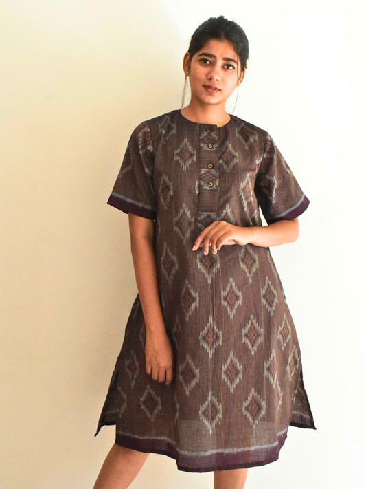 Thikiri stripe handwoven ikat dress