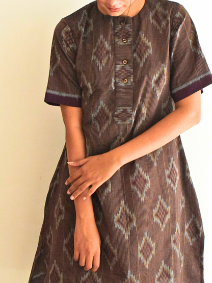 Thikiri stripe handwoven ikat dress